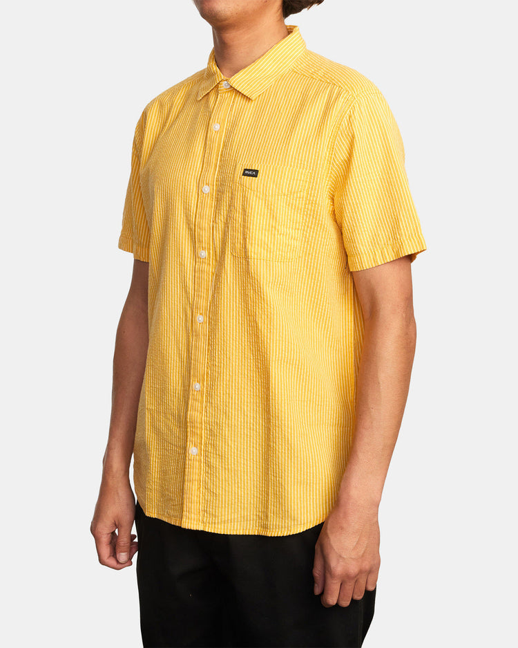 Endless Seersucker Short Sleeve Shirt - Vintage Gold