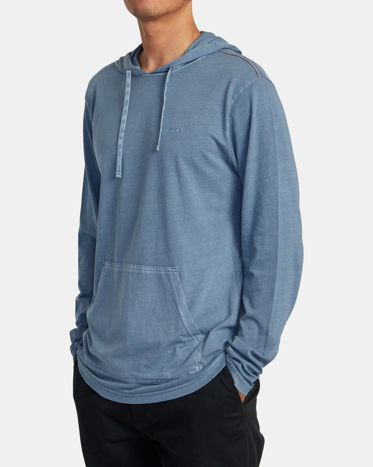 PTC Pigment Hooded Long Sleeve Tee - Industrial Blue