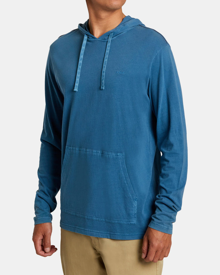 PTC Pigment Hooded Long Sleeve Tee - Deep Ocean