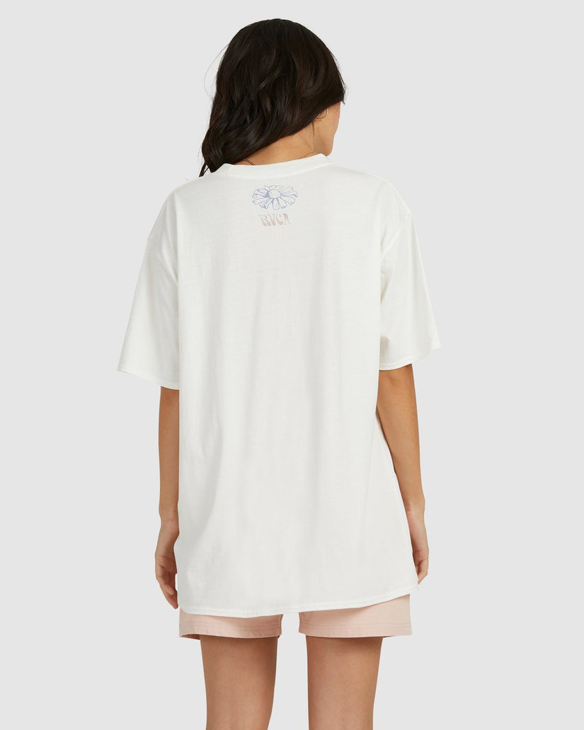 Sad Daisy Oversized Tee - Antique White