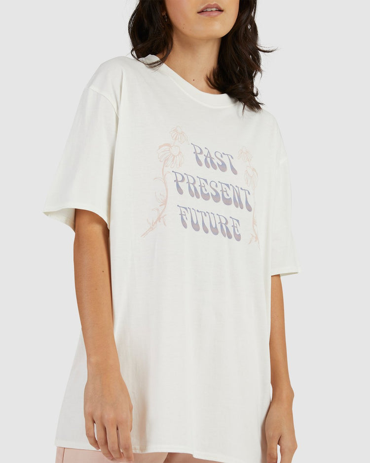 Sad Daisy Oversized Tee - Antique White