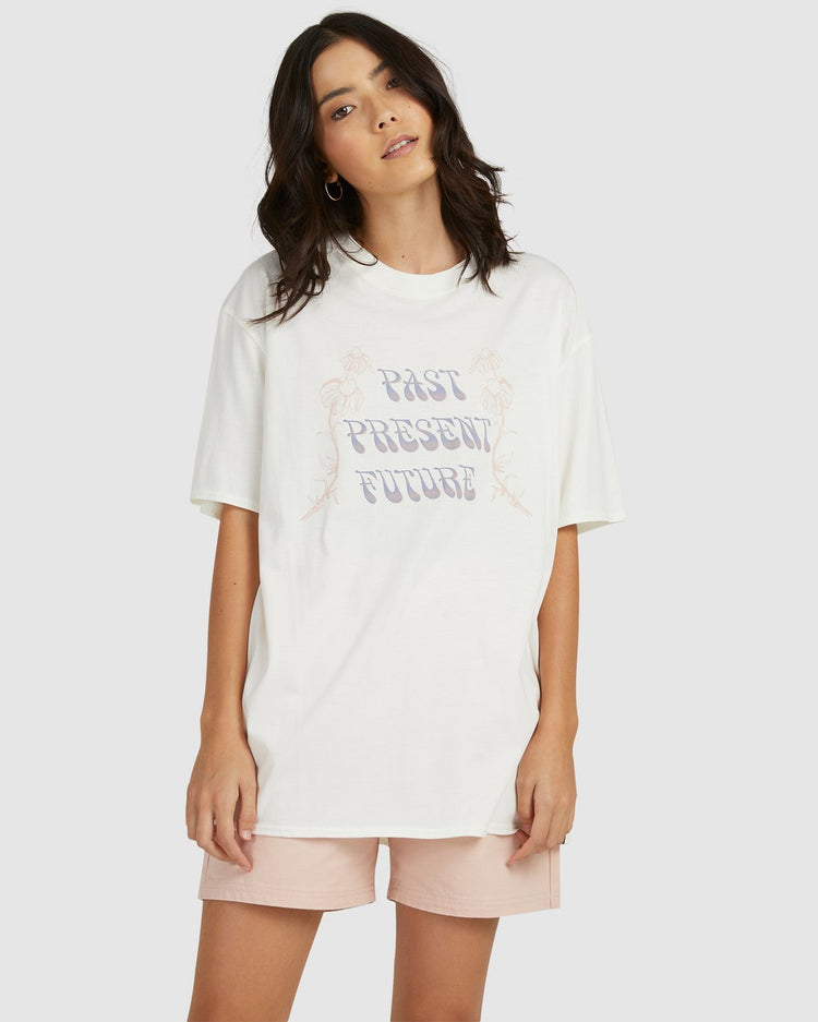 Sad Daisy Oversized Tee - Antique White