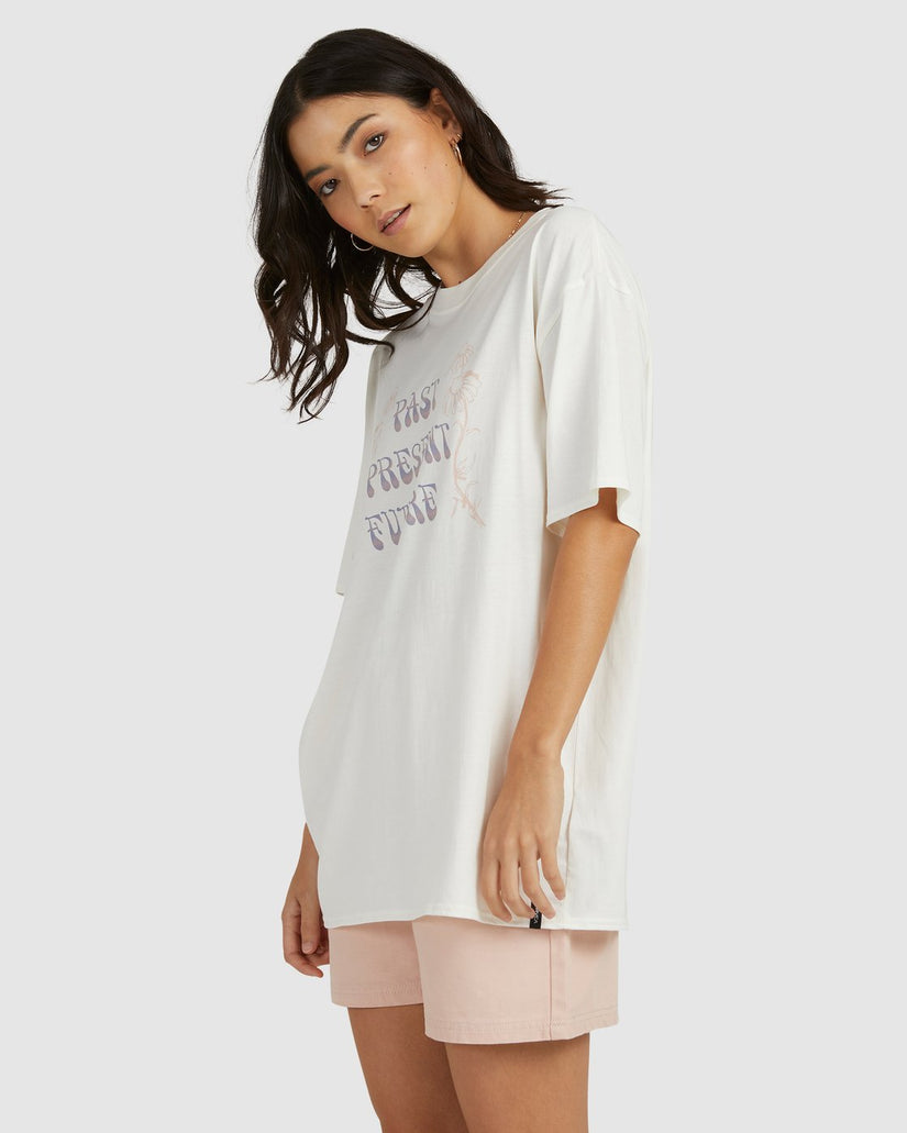 Sad Daisy Oversized Tee - Antique White