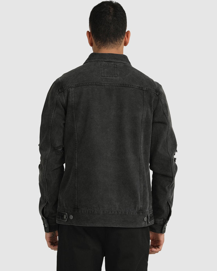 RVCA Distressed Denim Jacket - Vintage Black