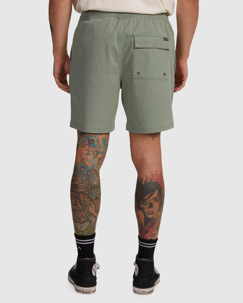 Escape Script Elastic Waist Shorts - Jade