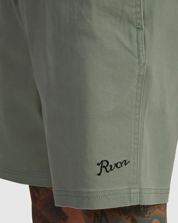 Escape Script Elastic Waist Shorts - Jade