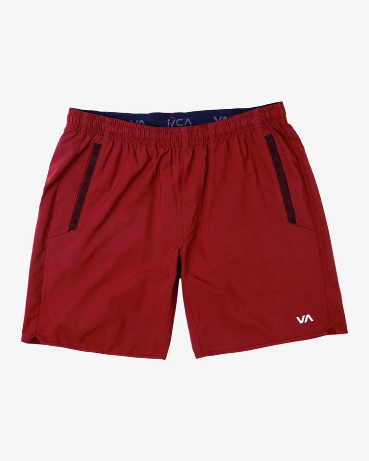 Yogger Stretch Elastic Waist Shorts 17" - Cardinal