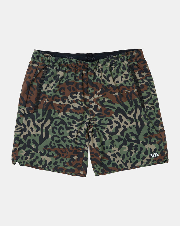 Yogger Stretch Elastic Waist Shorts 17" - Animal Camo