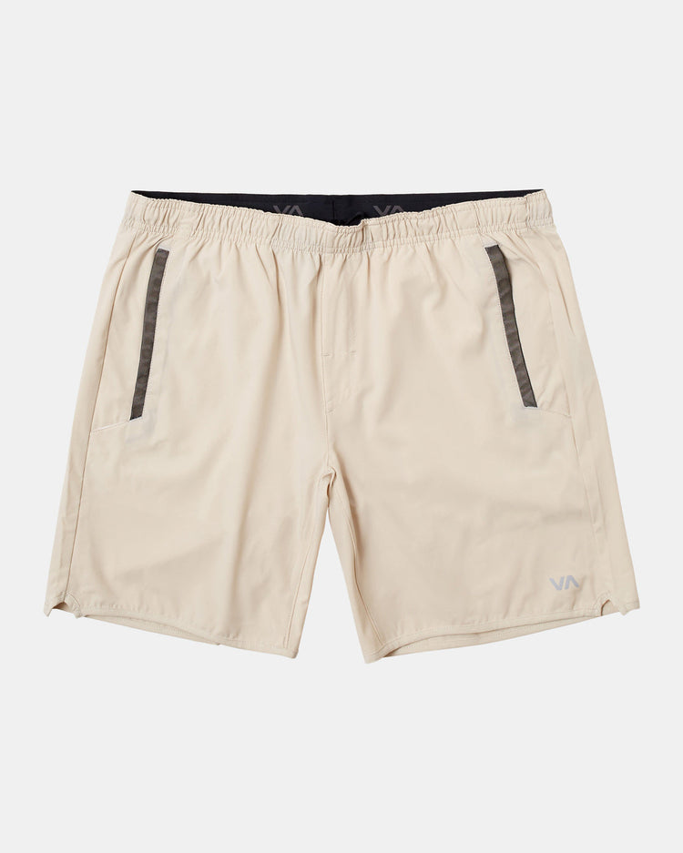 Yogger Stretch Elastic Waist Shorts 17" - Oatmeal