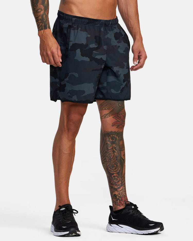 Yogger Stretch Elastic Waist Shorts 17" - Camo