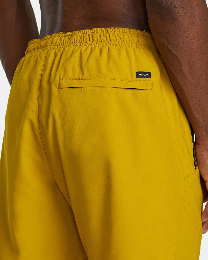 Yogger Stretch Elastic Waist Shorts 17" - Golden