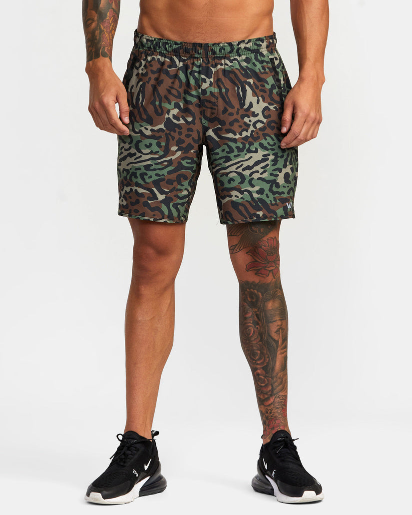 Yogger Stretch Elastic Waist Shorts 17" - Animal Camo