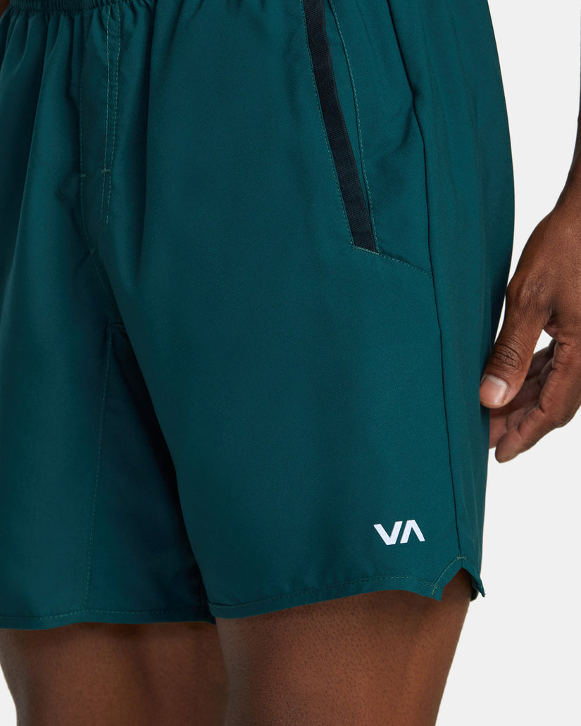 Yogger Stretch Elastic Waist Shorts 17" - Deep Sea