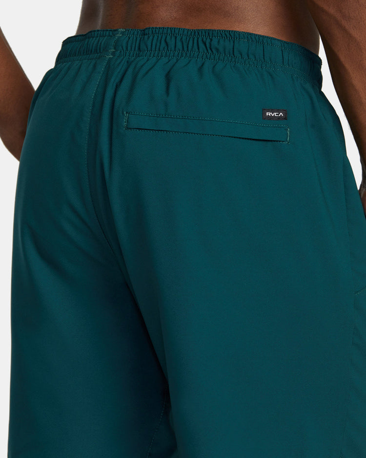 Yogger Stretch Elastic Waist Shorts 17" - Deep Sea