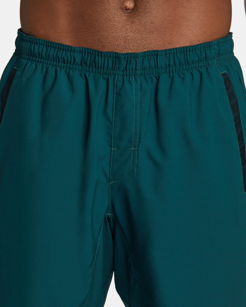 Yogger Stretch Elastic Waist Shorts 17" - Deep Sea