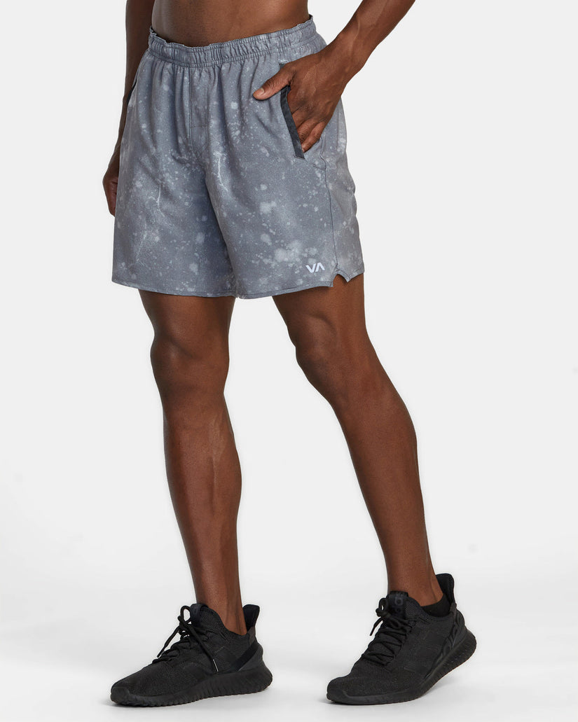 Yogger Stretch Elastic Waist Shorts 17" - Smoke Bleach