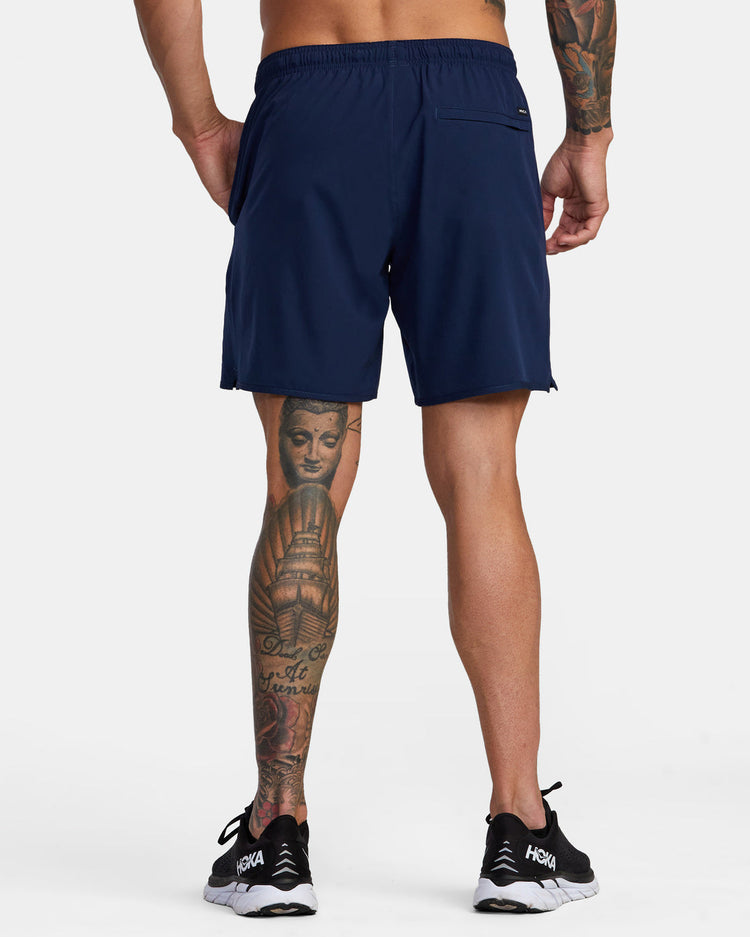 Yogger Stretch Elastic Waist Shorts 17" - Midnight