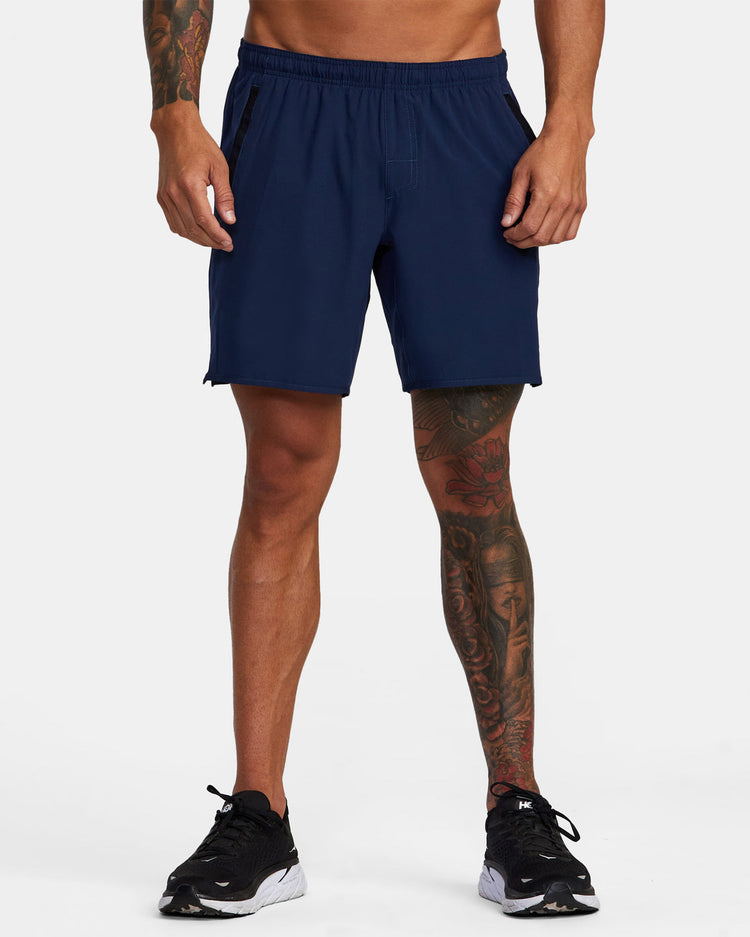 Yogger Stretch Elastic Waist Shorts 17" - Midnight