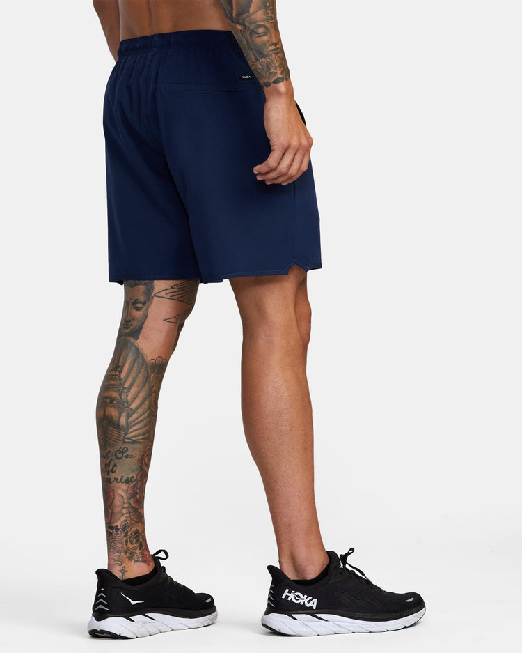 Yogger Stretch Elastic Waist Shorts 17" - Midnight