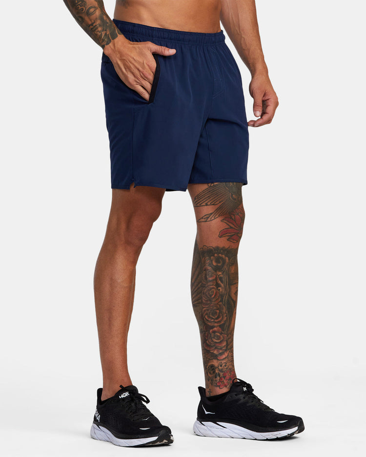 Yogger Stretch Elastic Waist Shorts 17" - Midnight