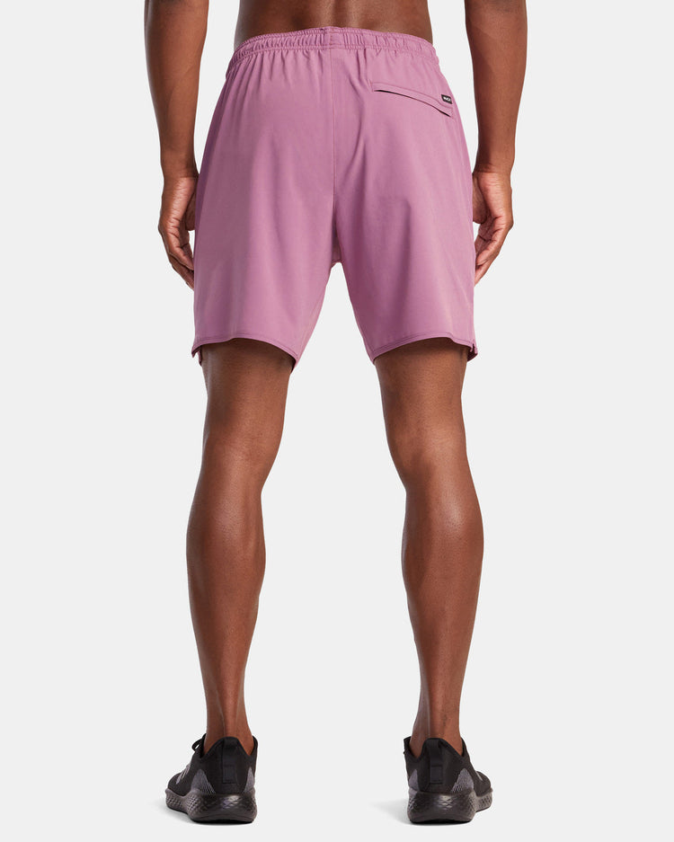 Yogger Stretch Elastic Waist Shorts 17" - Rose Shadow