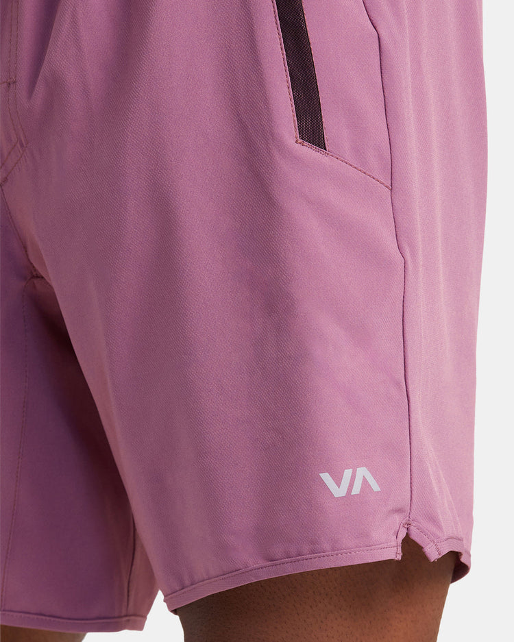 Yogger Stretch Elastic Waist Shorts 17" - Rose Shadow