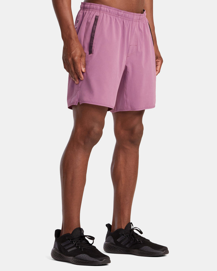 Yogger Stretch Elastic Waist Shorts 17" - Rose Shadow