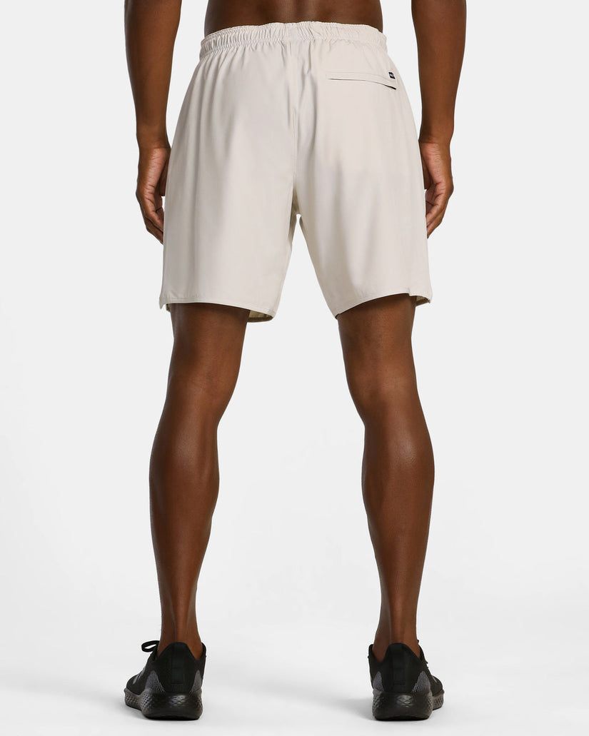 Yogger Stretch Elastic Waist Shorts 17" - Oatmeal