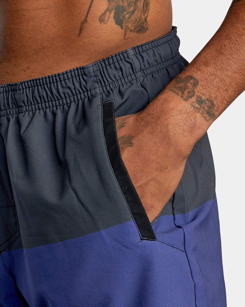 Yogger Stretch Elastic Waist Shorts 17" - Imperial Blocked