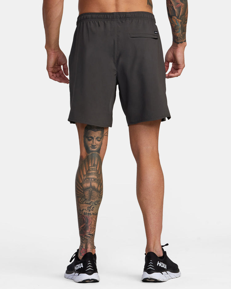 Yogger Stretch Elastic Waist Shorts 17" - Slate