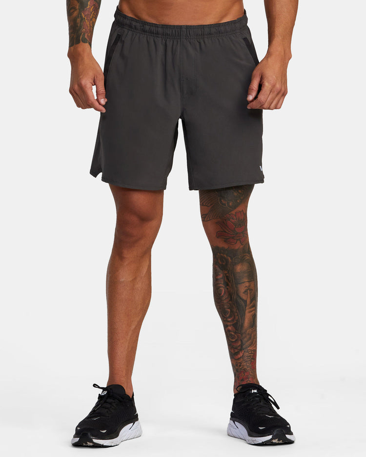 Yogger Stretch Elastic Waist Shorts 17" - Slate