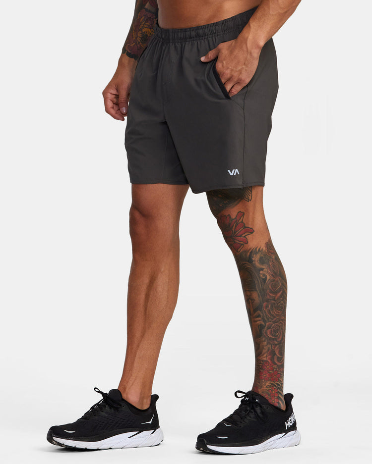 Yogger Stretch Elastic Waist Shorts 17" - Slate