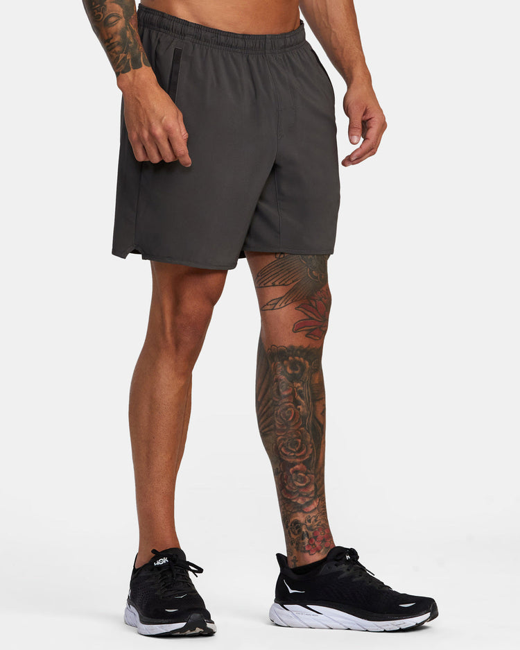 Yogger Stretch Elastic Waist Shorts 17" - Slate