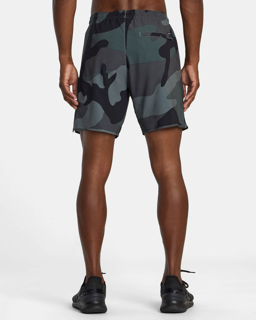 Yogger Stretch Elastic Waist Shorts 17" - Big Camo