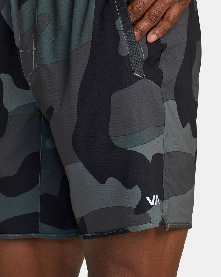 Yogger Stretch Elastic Waist Shorts 17" - Big Camo