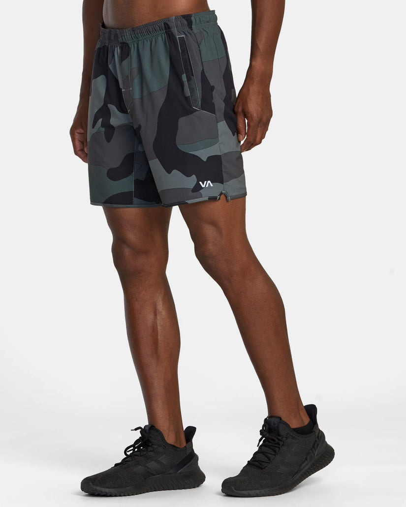 Yogger Stretch Elastic Waist Shorts 17" - Big Camo