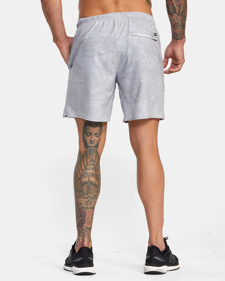 Yogger Stretch Elastic Waist Shorts 17" - Digi Camo Light Grey