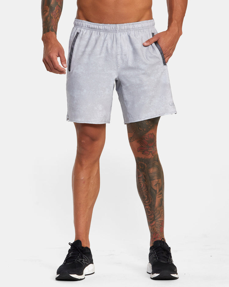 Yogger Stretch Elastic Waist Shorts 17" - Digi Camo Light Grey