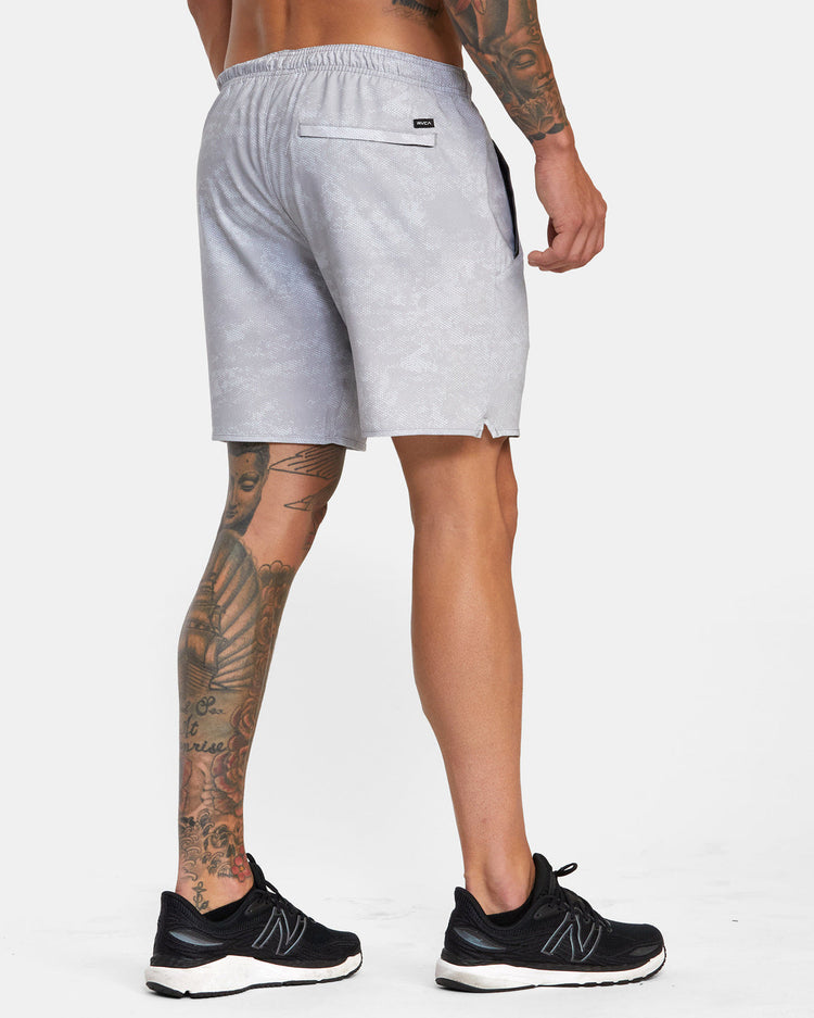 Yogger Stretch Elastic Waist Shorts 17" - Digi Camo Light Grey