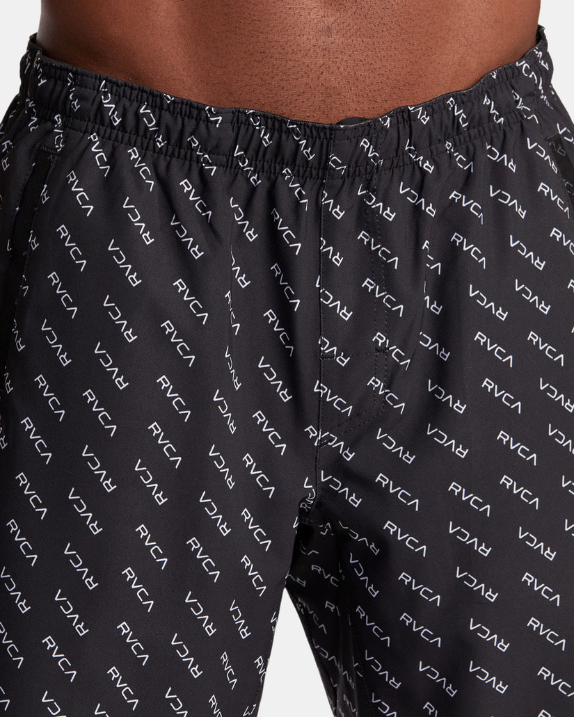 Yogger Stretch Elastic Waist Shorts 17" - RVCA Monogram