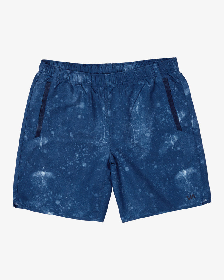 Yogger IV  Elastic Waist Shorts 17" - Indigo Tie Dye