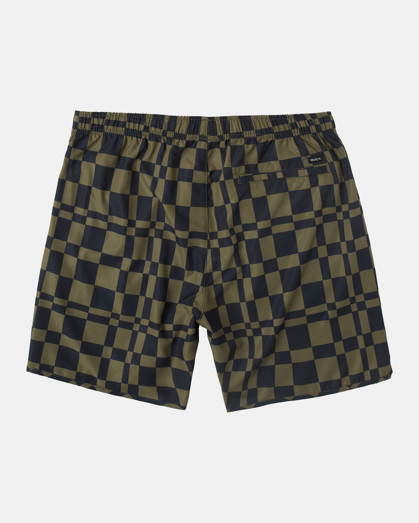 Yogger IV  Elastic Waist Shorts 17" - Grid Trip Olive