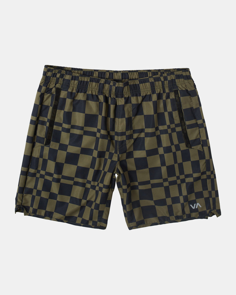 Yogger IV  Elastic Waist Shorts 17" - Grid Trip Olive