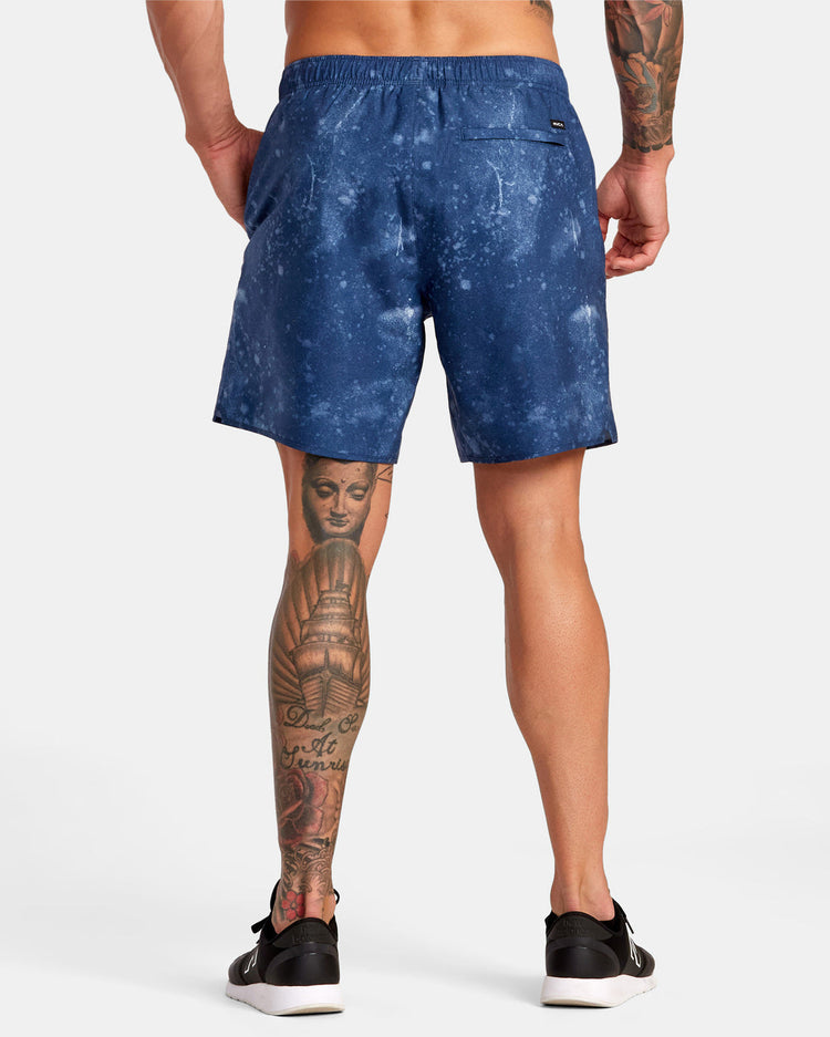 Yogger IV  Elastic Waist Shorts 17" - Indigo Tie Dye