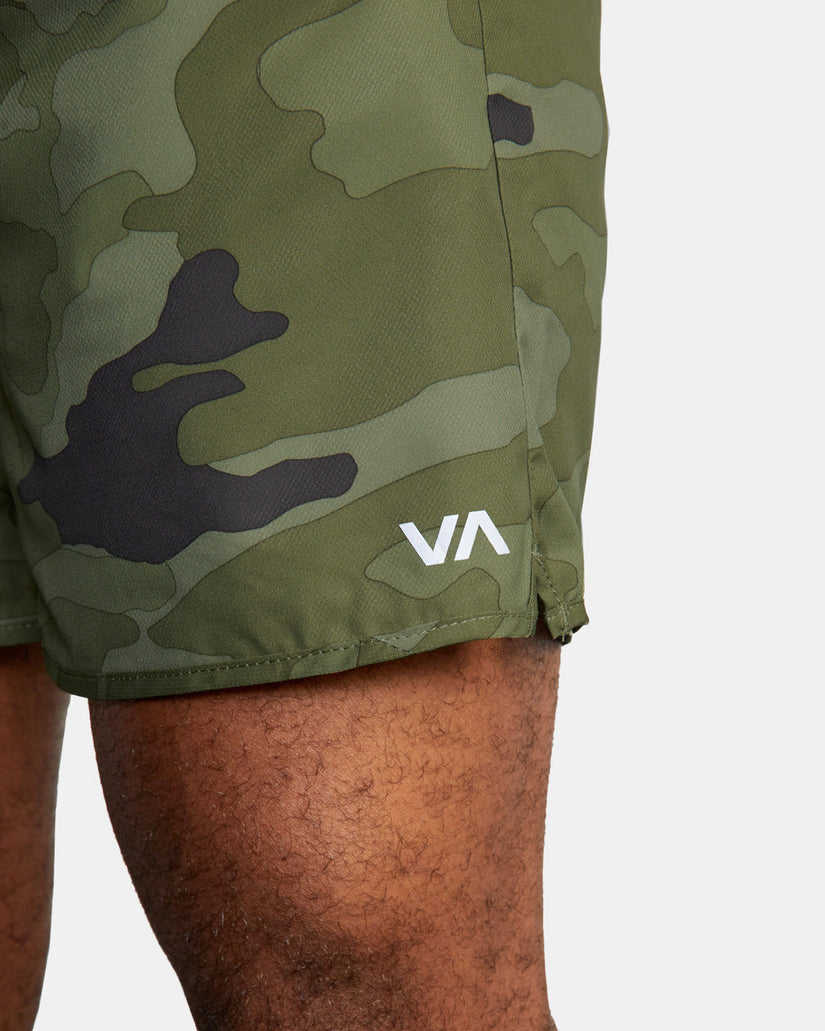 Yogger IV  Elastic Waist Shorts 17" - Green Camo Ii