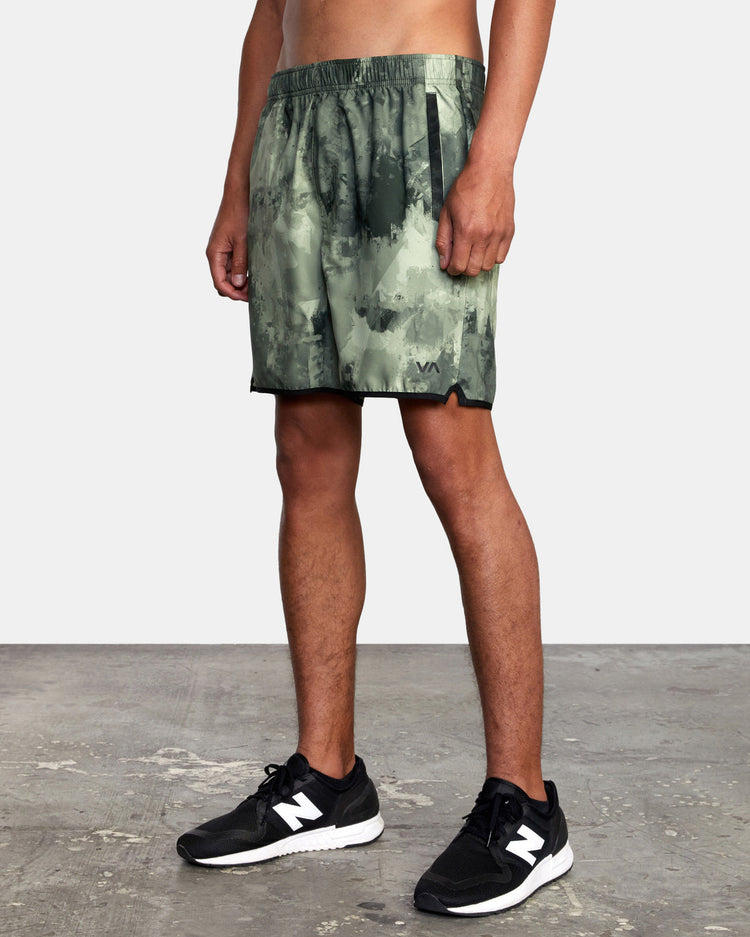 Yogger IV  Elastic Waist Shorts 17" - Green Camo Ii