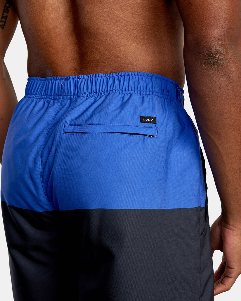 Yogger IV  Elastic Waist Shorts 17" - Stark Blue Blocked