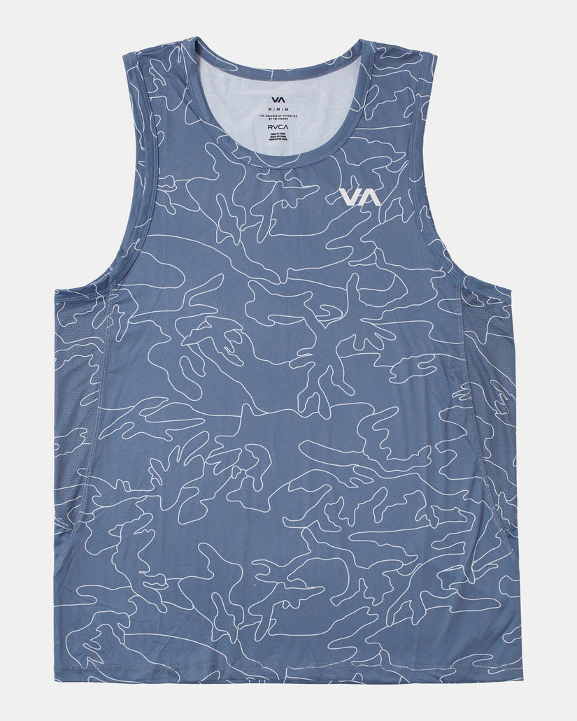 Sport Vent Tank Top - Line Camo Blue Slate