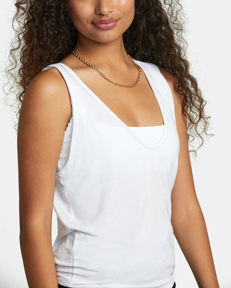 Minted Tank Top - Whisper White